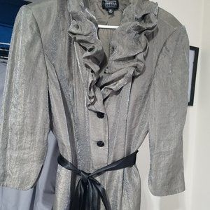 Gray  & black  Classy Shiny Evening top XL